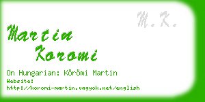 martin koromi business card